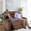Yingj 56.3 in. Wide Pillow Top Arm Microfiber Straight Reclining and Storage Sofa