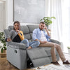 Yingj 56.3 in. Wide Pillow Top Arm Microfiber Straight Reclining and Storage Sofa