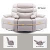 Yingj Faux Leather Upholstered Swivel Recliner