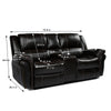 Yingj 79 in. Wide Pillow Top Arm Faux Leather Straight Reclining and Storage Sofa