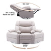 Everglade 30.2 in. W Technical Leather Upholstered Swivel and Rocking Manual Recliner