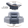 Everglade 30.2 in. W Technical Leather Upholstered Swivel and Rocking Manual Recliner