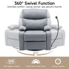 Everglade 30.2 in. W Technical Leather Upholstered Swivel and Rocking Manual Recliner