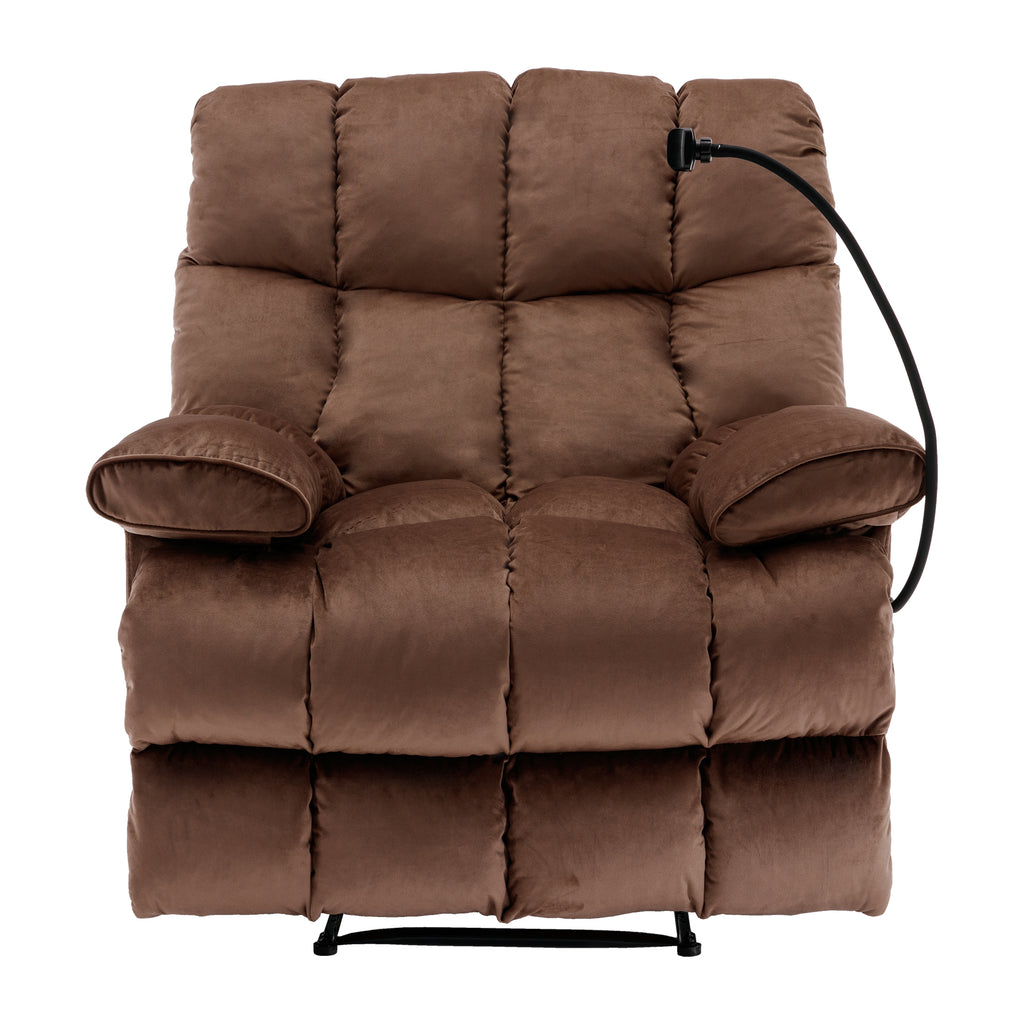 Yingj 39.4 in. W Velvet Upholstered Oversized Recliner