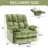 Yingj 39.4 in. W Velvet Upholstered Oversized Recliner