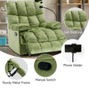 Yingj 39.4 in. W Velvet Upholstered Oversized Recliner
