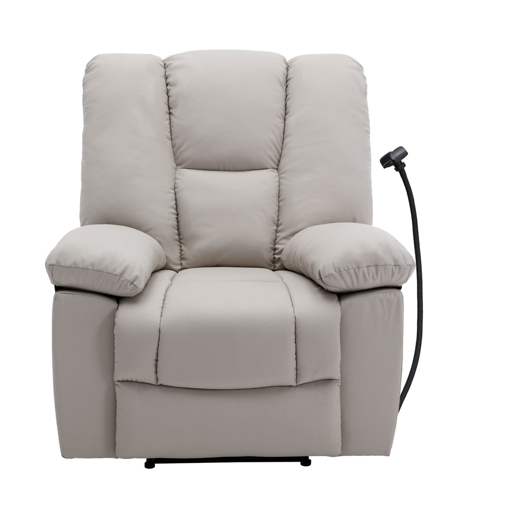 Yingj 38 in. W Technical Leather Upholstered Manual Oversized Recliner with Storage
