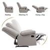 Yingj 38 in. W Technical Leather Upholstered Manual Oversized Recliner with Storage