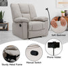 Yingj 38 in. W Technical Leather Upholstered Manual Oversized Recliner with Storage