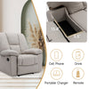 Yingj 38 in. W Technical Leather Upholstered Manual Oversized Recliner with Storage