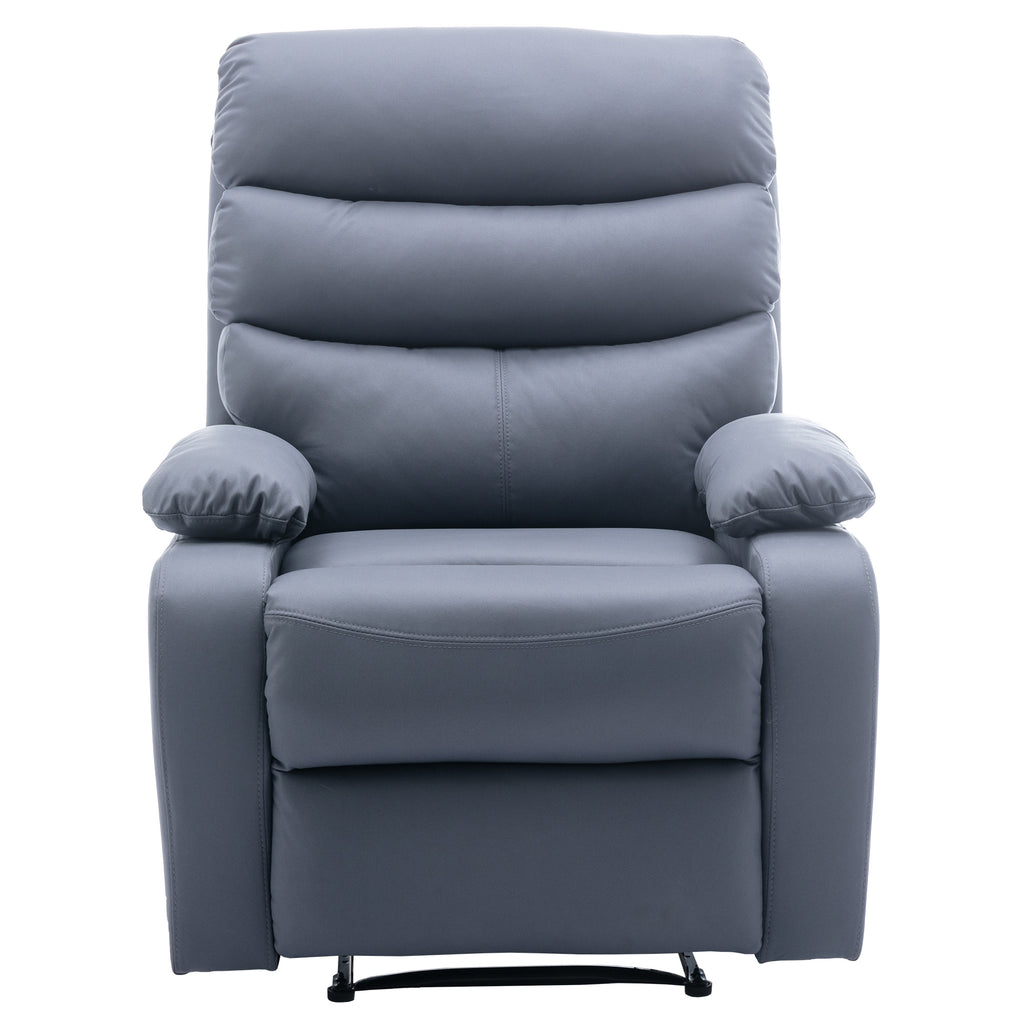 Yingj Wide Manual Standard Recliner with Thick Armrests Filled with High-Density Foam Technical Leather