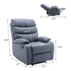 Yingj Wide Manual Standard Recliner with Thick Armrests Filled with High-Density Foam Technical Leather