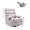 Yingj Wide Manual Standard Recliner with Thick Armrests Filled with High-Density Foam Technical Leather