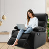 Yingj Manual Standard Faux Leather Recliner with Thick Armrests