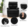 Yingj Manual Standard Faux Leather Recliner with Thick Armrests