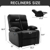 Yingj Manual Standard Faux Leather Recliner with Thick Armrests