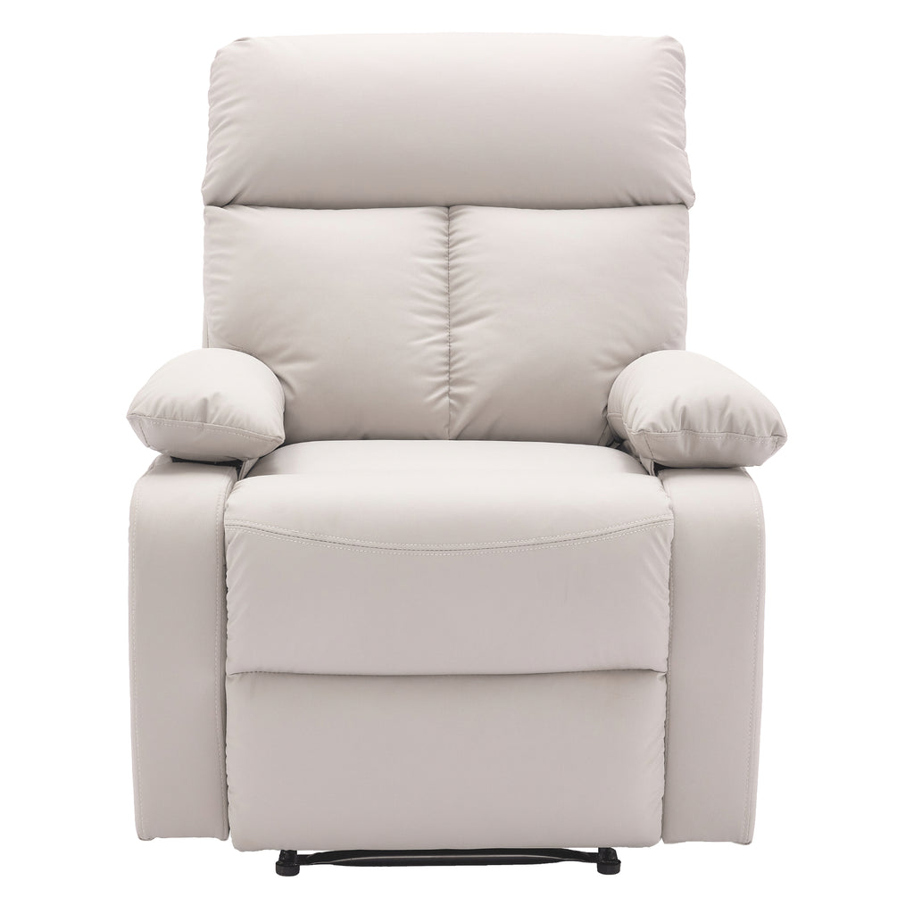 Yingj Manual Standard Faux Leather Recliner with Thick Armrests