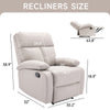 Yingj Manual Standard Faux Leather Recliner with Thick Armrests