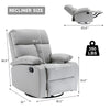 Yingj 30.2 in. W Faux Leather Upholstered Swivel and Rocking Manual Recliner