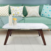 Faura 18" x 43.5" Rectangular Italian Marble Coffee Table with Legs