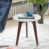Cherie 15" Round Italian Marble Side Table with Legs