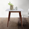 Senna 31" Square Italian Carrara White Marble Dining Table with Legs