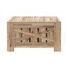 31.5 in. Farmhouse Square Coffee Table with Open Storage for Living Room