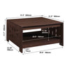 31.5 in. Farmhouse Square Coffee Table with Open Storage for Living Room