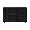 3-Drawer 39in. W Rolling Lateral Filing Cabinet with Locker and Open Storage Shelves for Home Office and Kids Room
