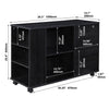 3-Drawer 39in. W Rolling Lateral Filing Cabinet with Locker and Open Storage Shelves for Home Office and Kids Room