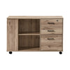 3-Drawer 39in. W Rolling Lateral Filing Cabinet with Locker and Open Storage Shelves for Home Office and Kids Room