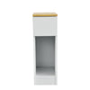8 in. White Titanium Rectangular Wood End Table with 1 Drawer