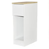 8 in. White Titanium Rectangular Wood End Table with 1 Drawer