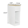 8 in. White Titanium Rectangular Wood End Table with 1 Drawer