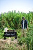 EchoSmile 4.54 cu. ft. Fabric Portable Garden Cart with Adjustable Rolling Wheels in Black