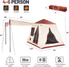 EchoSmile 5-Person Black and Orange Pop Up Camping Tent
