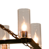 Kiska Kitchen Island Chandelier Light w/ Glass Lamp Shades (8 Bulb) Matte Black Steel, Adjustable Chain Length | Modern Home Décor