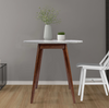 Avella 31" Round Italian Carrara White Marble Dining Table with Legs