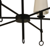 Angya 6-Shade Chandelier Light | Bamboo Lampshades and Matte Black Steel Supports | Fixed 19â€?Center Rod | Dining Room, Foyer, Entryway Décor
