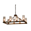 Kiska Kitchen Island Chandelier Light w/ Glass Lamp Shades (8 Bulb) Matte Black Steel, Adjustable Chain Length | Modern Home Décor