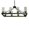 Kiska Kitchen Island Chandelier Light w/ Glass Lamp Shades (8 Bulb) Matte Black Steel, Adjustable Chain Length | Modern Home Décor