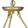 Antora Vintage Gold Wagon Wheel Light Fixture with Semi White Glass Shades, 8 Bulb, Elegant Overhead Lighting and Home Decor, Entryway, Dining Room, and Foyer