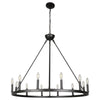 12-light 37" W Dimmable Wagon Wheel Chandelier