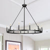 12-light 37" W Dimmable Wagon Wheel Chandelier