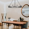 12-light 37" W Dimmable Wagon Wheel Chandelier