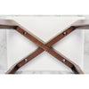 Gavia 19.5" Square Italian Carrara White Marble Side Table with Legs