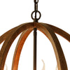 Karlis Rustic Globe Chandelier Light (3-Bulb) Round, Contemporary Steel Design with Wood Pattern Finish | Classic Home, Entryway, and Foyer Décor
