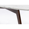 Vezzana 31" Square Italian Carrara White Marble Coffee Table with Legs
