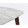 Gavia 19.5" Square Italian Carrara White Marble Side Table with Legs