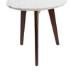 Cherie 15" Round Italian Marble Side Table with Legs